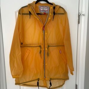 Hunter Yellow Hooded Rain Jacket